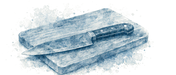 Before The Cut - De Carne Master Butcher Knife and Board